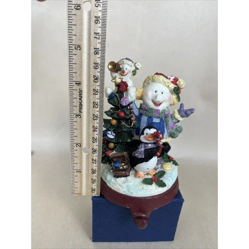 2‎ VTG Cast Iron Christmas Stocking Hangers- Santa Penguin, Snowman Penguin
